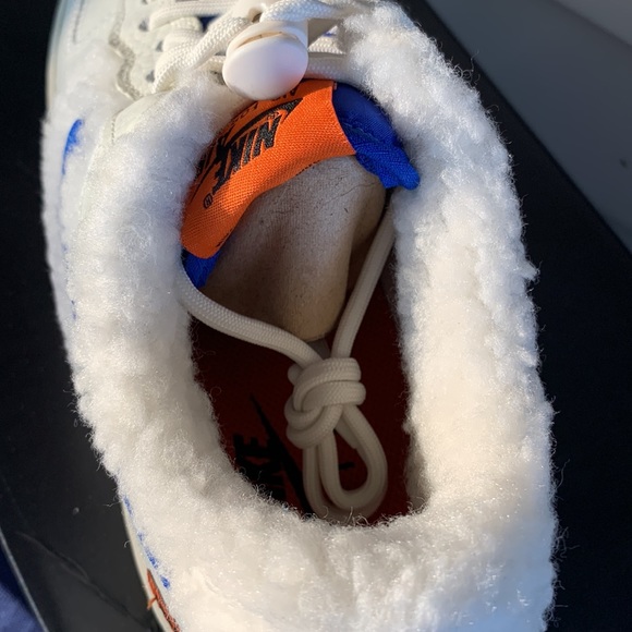 Nike Air Force 1 '07 Women’s Coconut Milk/Campfire Orange/Racer Blue Sneakers - Picture 7 of 9